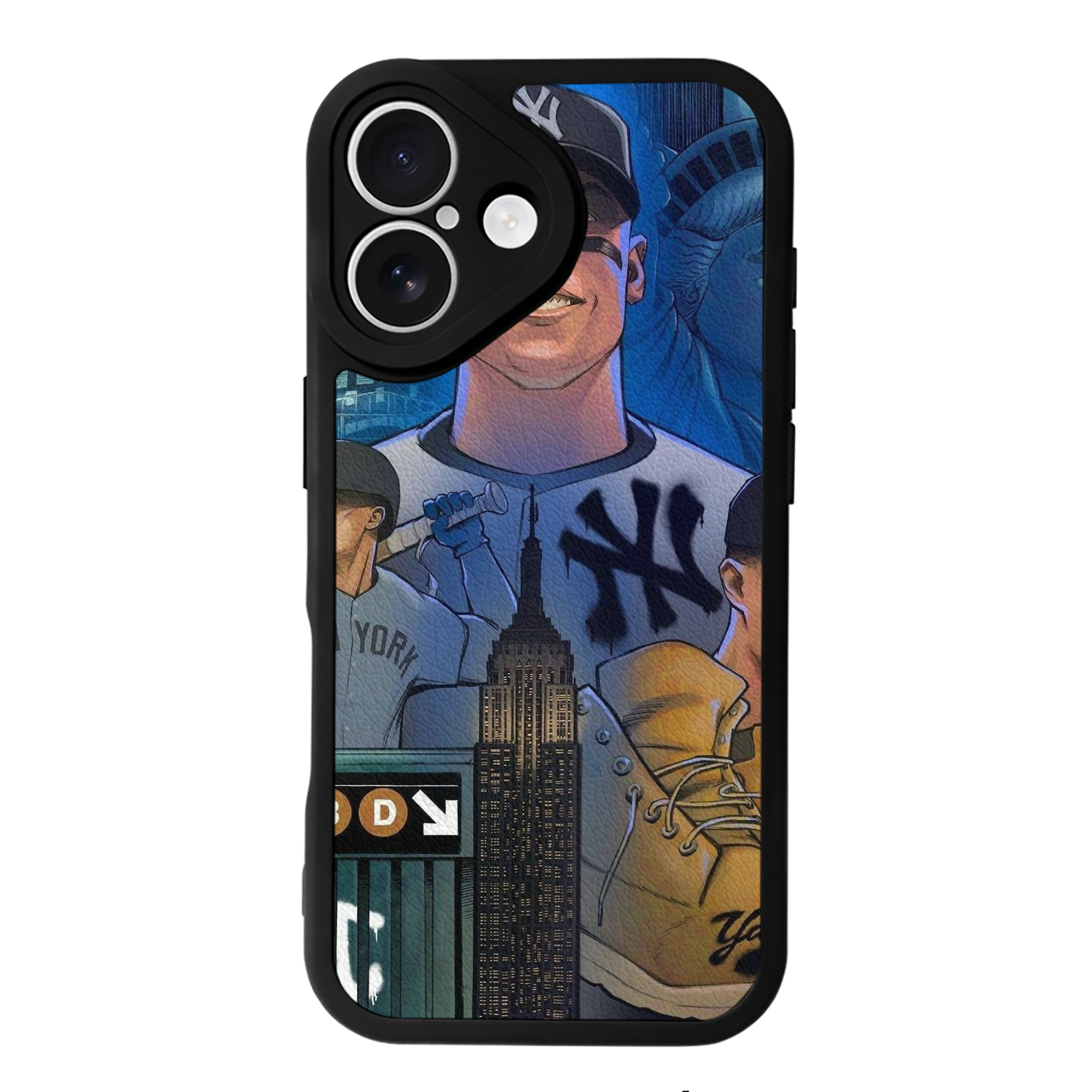 New York Yankees 298 IPhone 16 Silicone Leather Case – UV Print, Lambskin Texture – Perfect Fit, Wireless Charging Compatible, Scratch Resistant, Precise Cutouts – Stylish Protection For IPhone 16